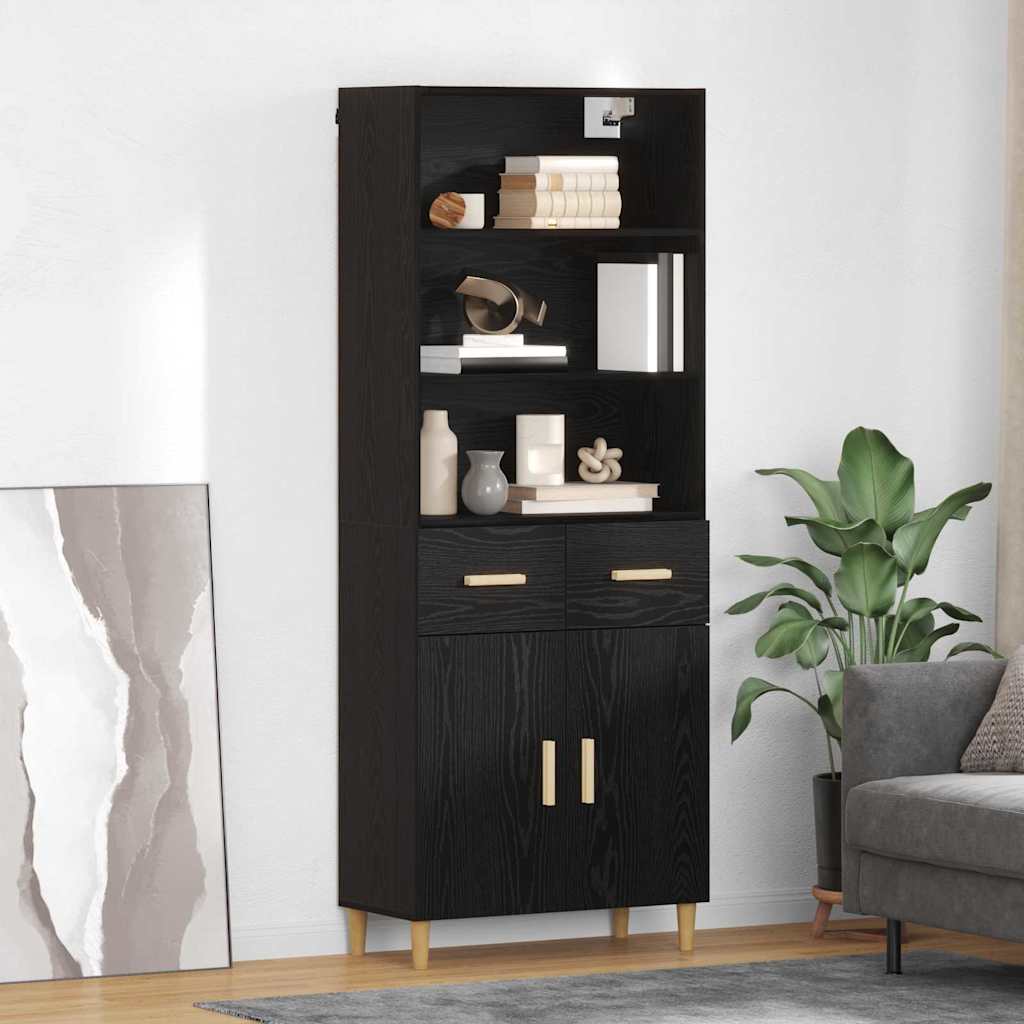 Hoge Kast 69,5 X 32,5 X 180 Cm Bewerkt Hout