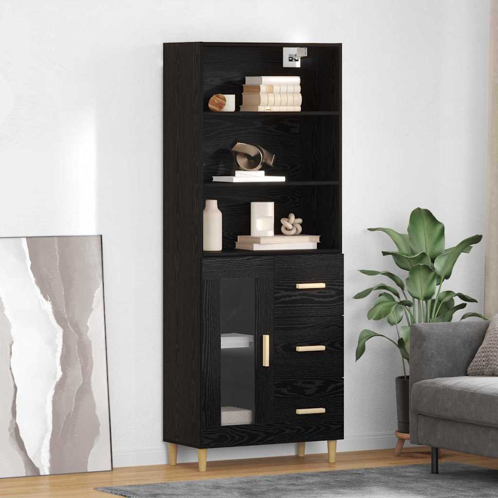 Hoge Kast 69,5 X 32,5 X 180 Cm Bewerkt Hout