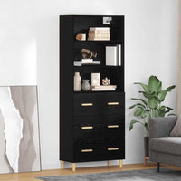 Hoge Kast 69,5 X 32,5 X 180 Cm Bewerkt Hout
