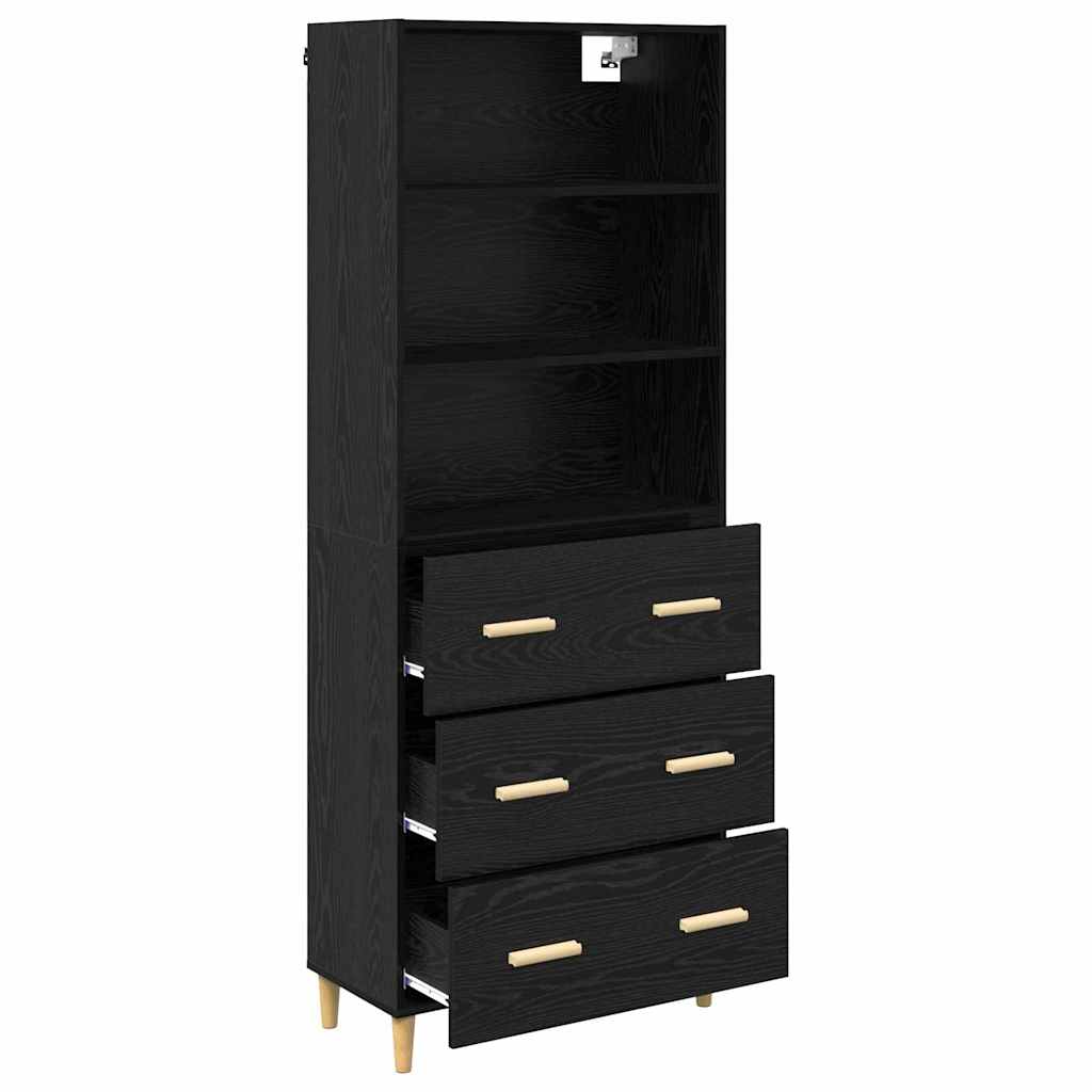 Hoge Kast 69,5 X 32,5 X 180 Cm Bewerkt Hout