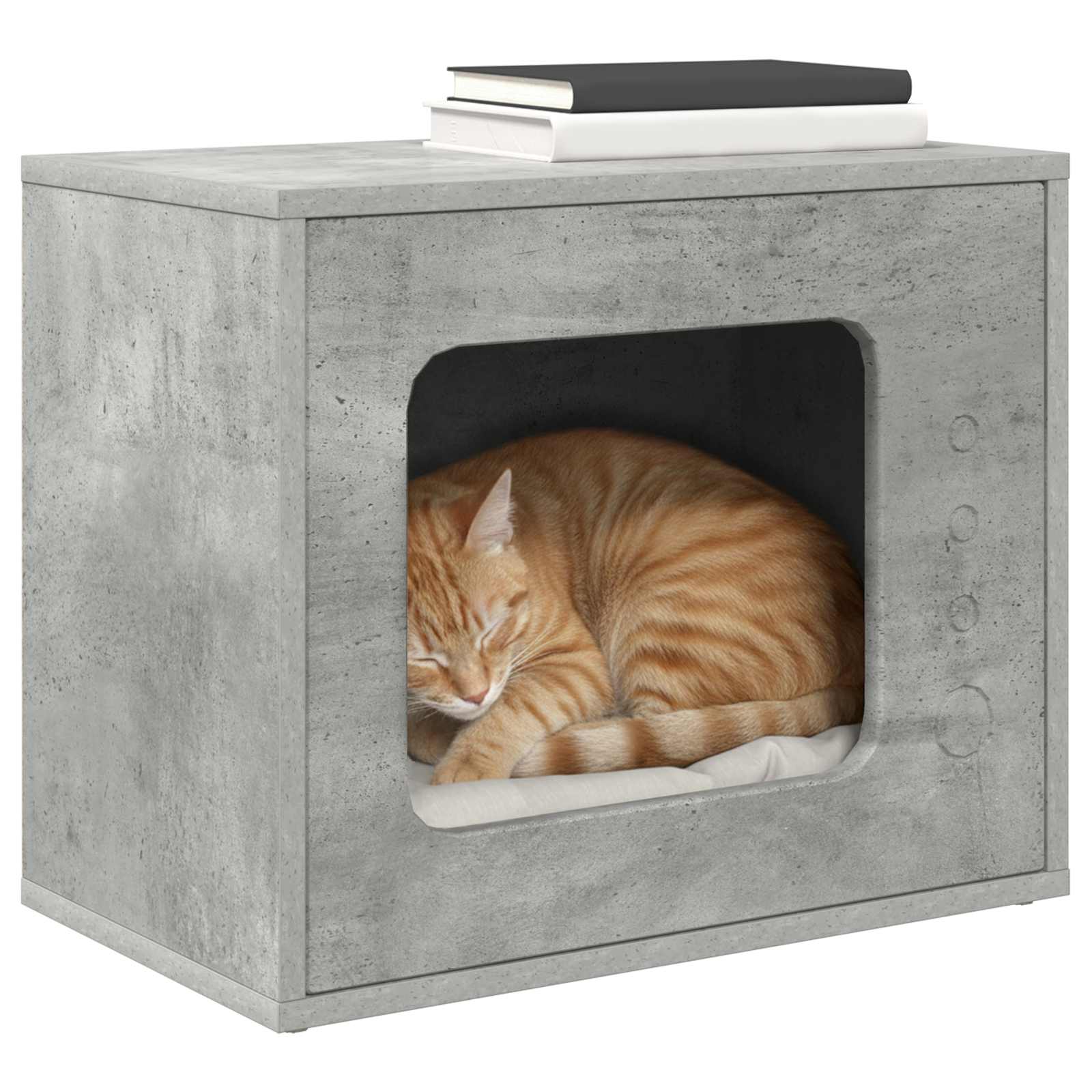 Kattenhuis Beton 51 X 30 X 42,5 Cm Bewerkt Hout