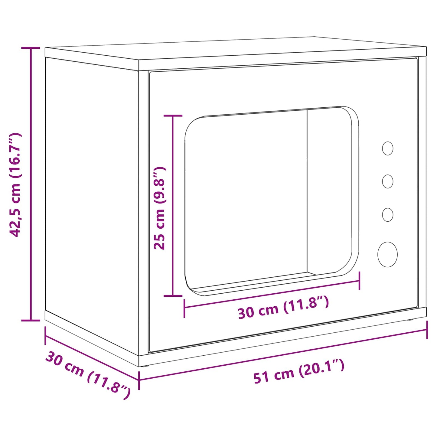 Kattenhuis Beton 51 X 30 X 42,5 Cm Bewerkt Hout