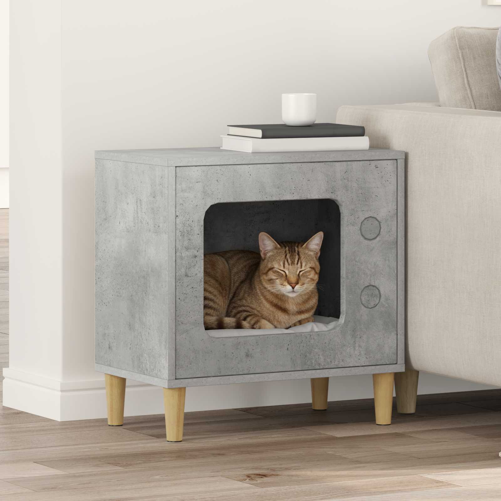 Kattenhuis Oudhout 51 X 30 X 52 Cm Bewerkt Hout