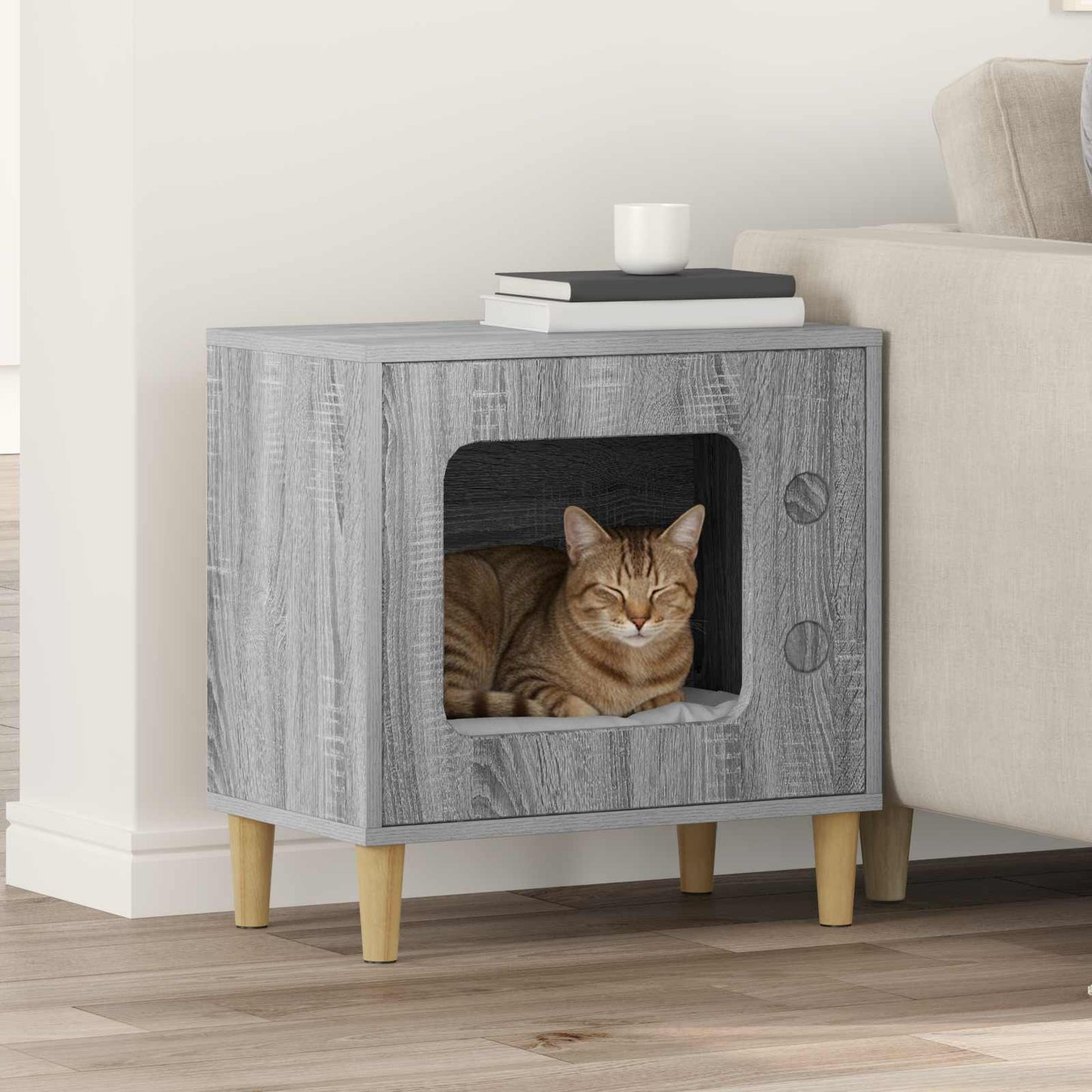 Kattenhuis Oudhout 51 X 30 X 52 Cm Bewerkt Hout