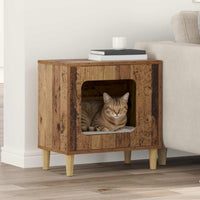 Kattenhuis Oudhout 51 X 30 X 52 Cm Bewerkt Hout