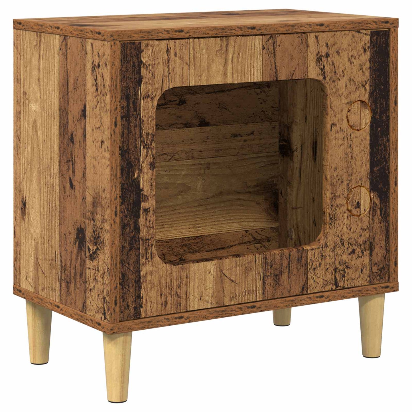Kattenhuis Oudhout 51 X 30 X 52 Cm Bewerkt Hout