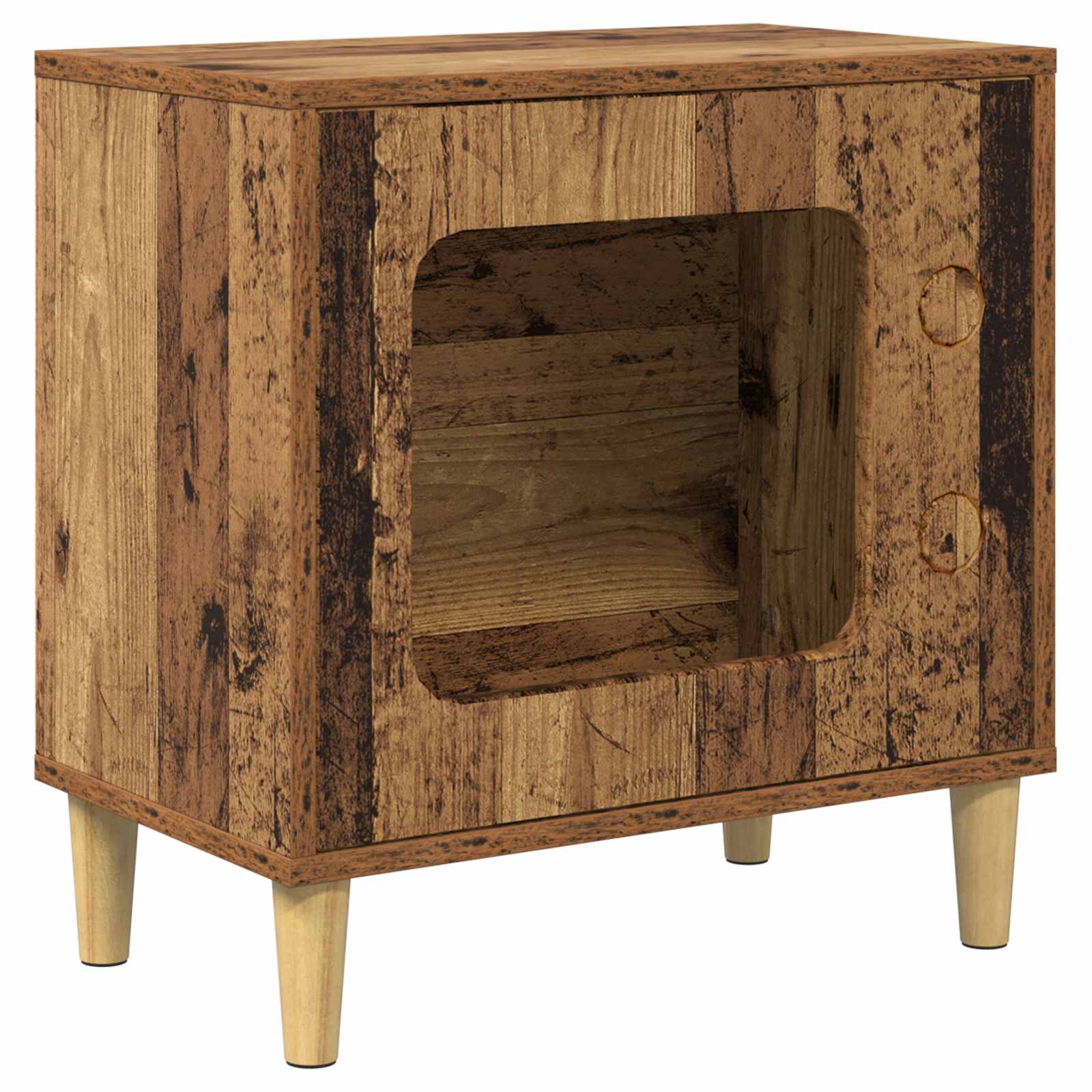 Kattenhuis Oudhout 51 X 30 X 52 Cm Bewerkt Hout