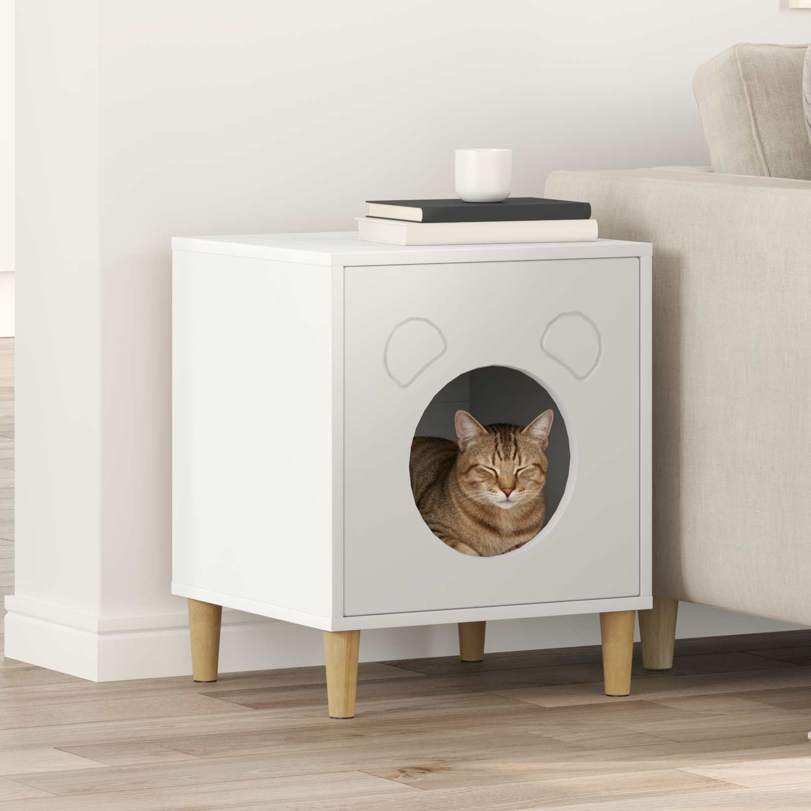 Kattenhuis 42,5 X 40 X 53 Cm Bewerkt Hout