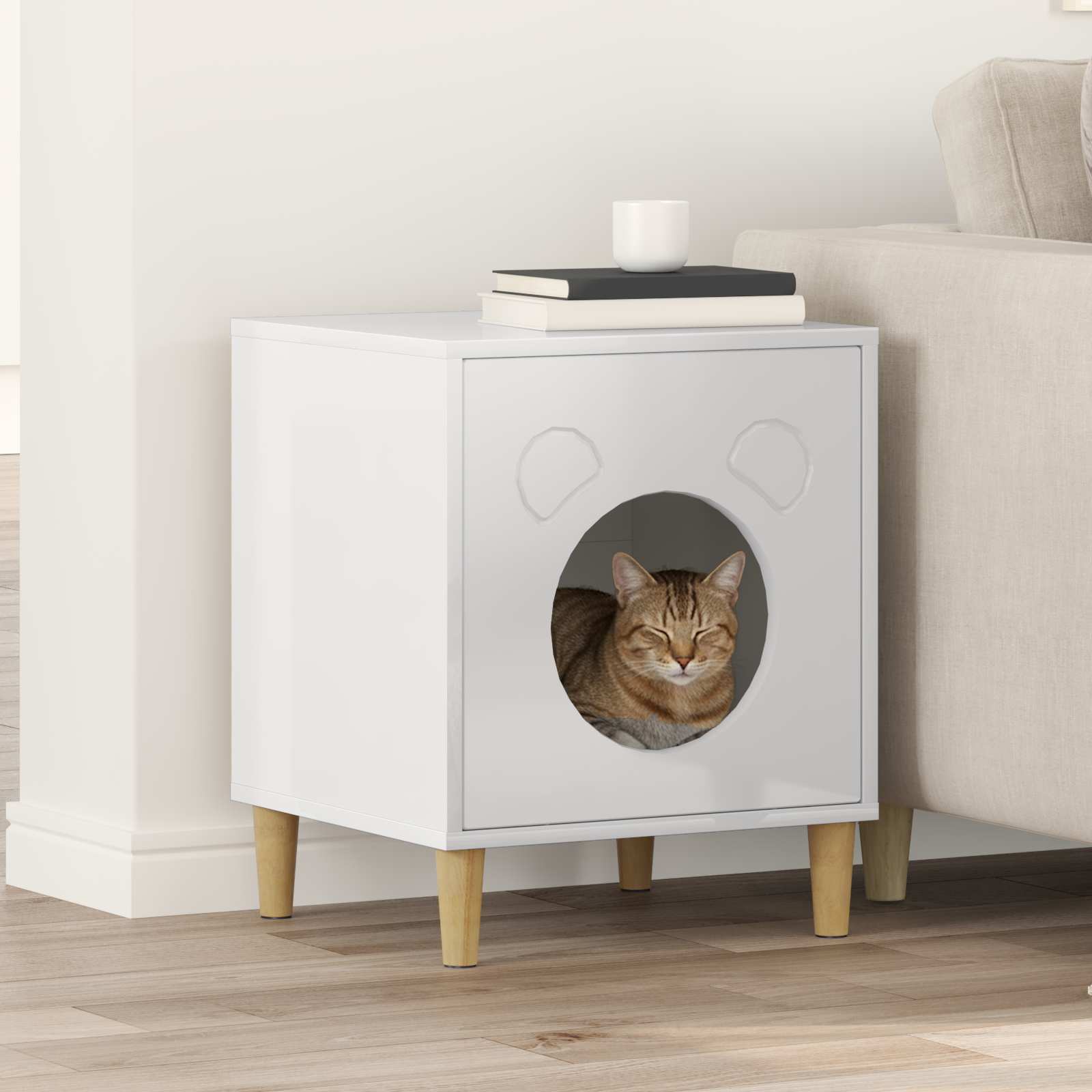 Kattenhuis 42,5 X 40 X 53 Cm Bewerkt Hout