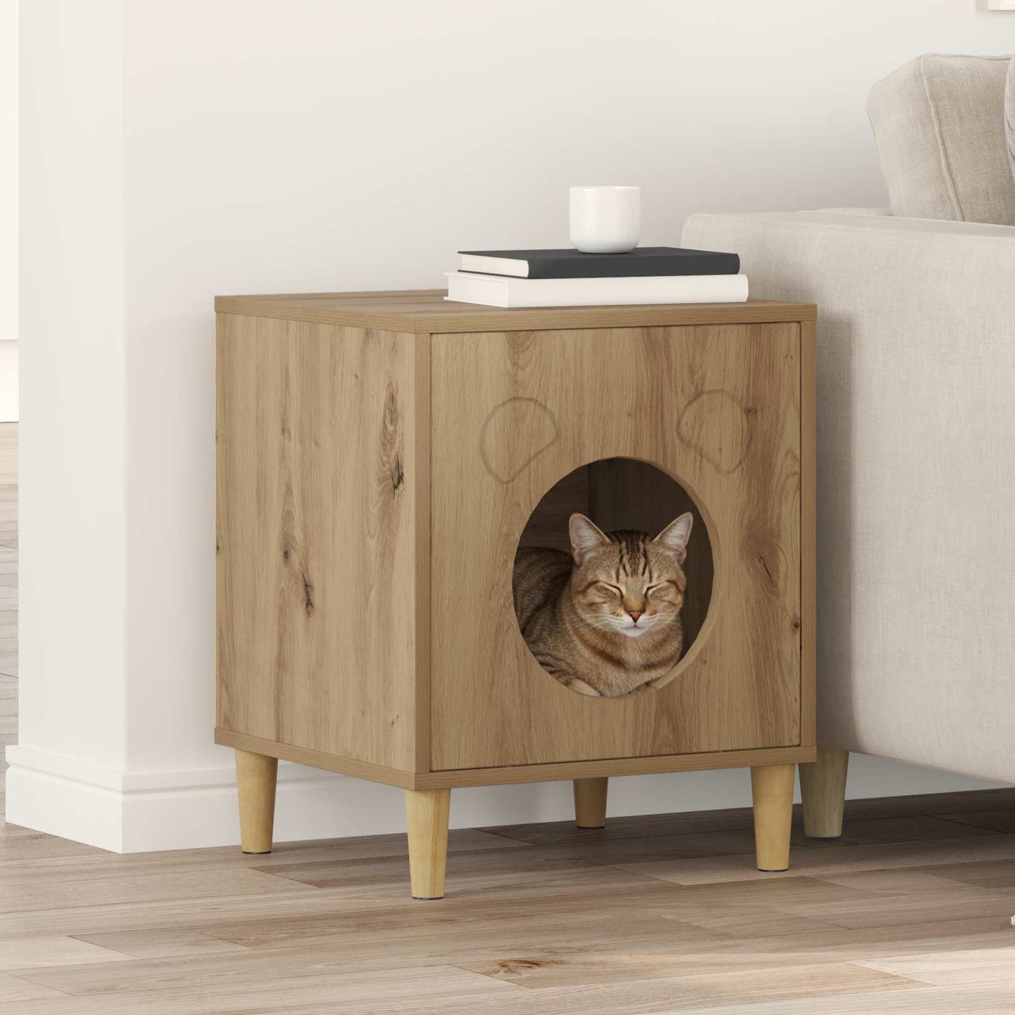 Kattenhuis 42,5 X 40 X 53 Cm Bewerkt Hout