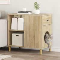 Kattenhuis 72 X 42,5 X 70 Cm Bewerkt Hout