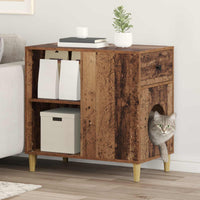 Kattenhuis 72 X 42,5 X 70 Cm Bewerkt Hout
