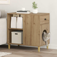 Kattenhuis 72 X 42,5 X 70 Cm Bewerkt Hout