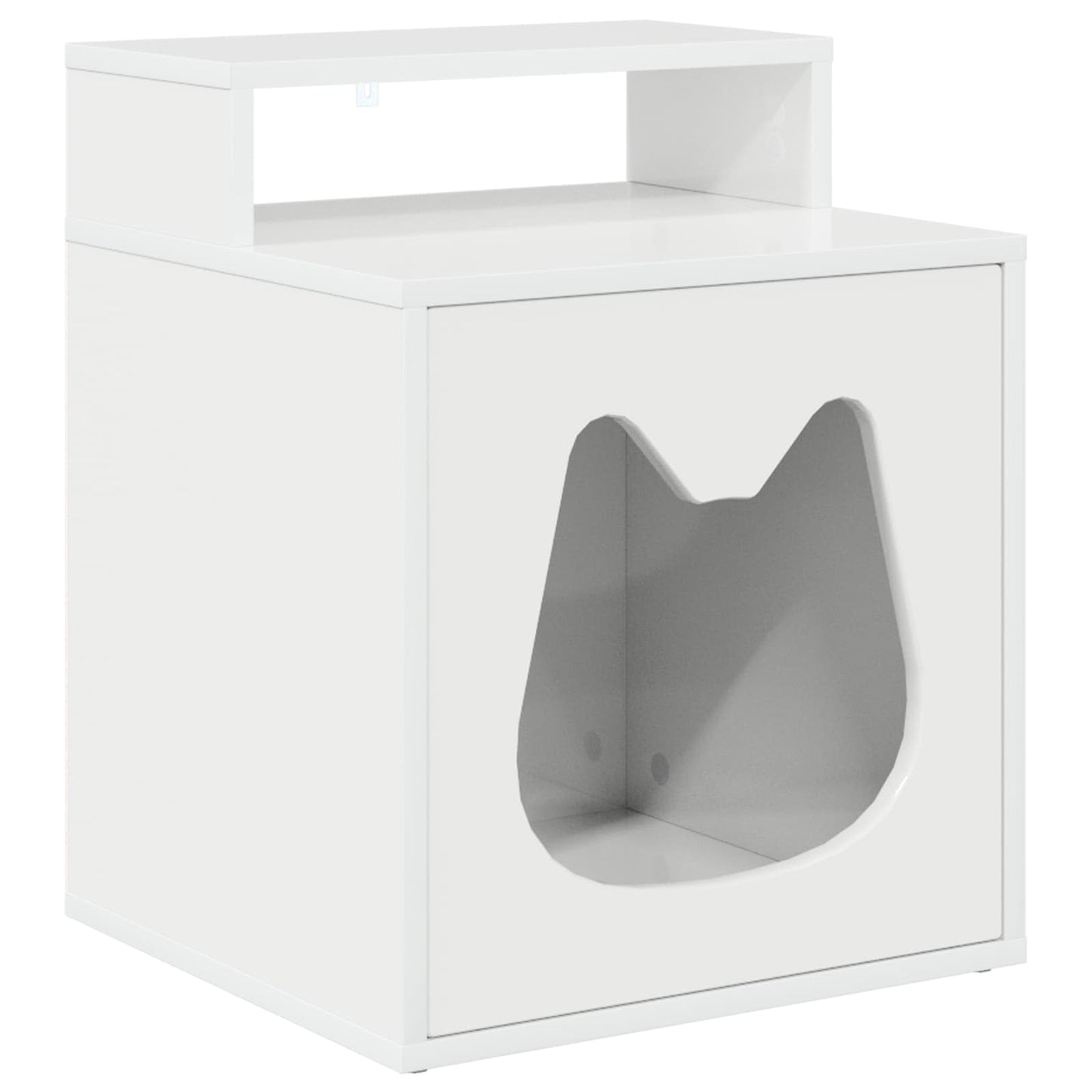 Kattenhuis Glanzend Wit 42,5 X 40 X 53,5 Cm Bewerkt Hout