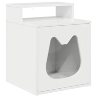 Kattenhuis Glanzend Wit 42,5 X 40 X 53,5 Cm Bewerkt Hout