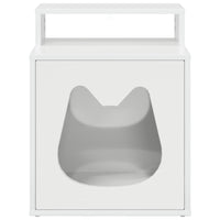 Kattenhuis Glanzend Wit 42,5 X 40 X 53,5 Cm Bewerkt Hout