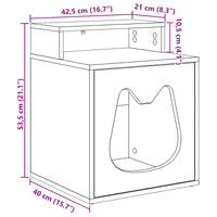 Kattenhuis Glanzend Wit 42,5 X 40 X 53,5 Cm Bewerkt Hout