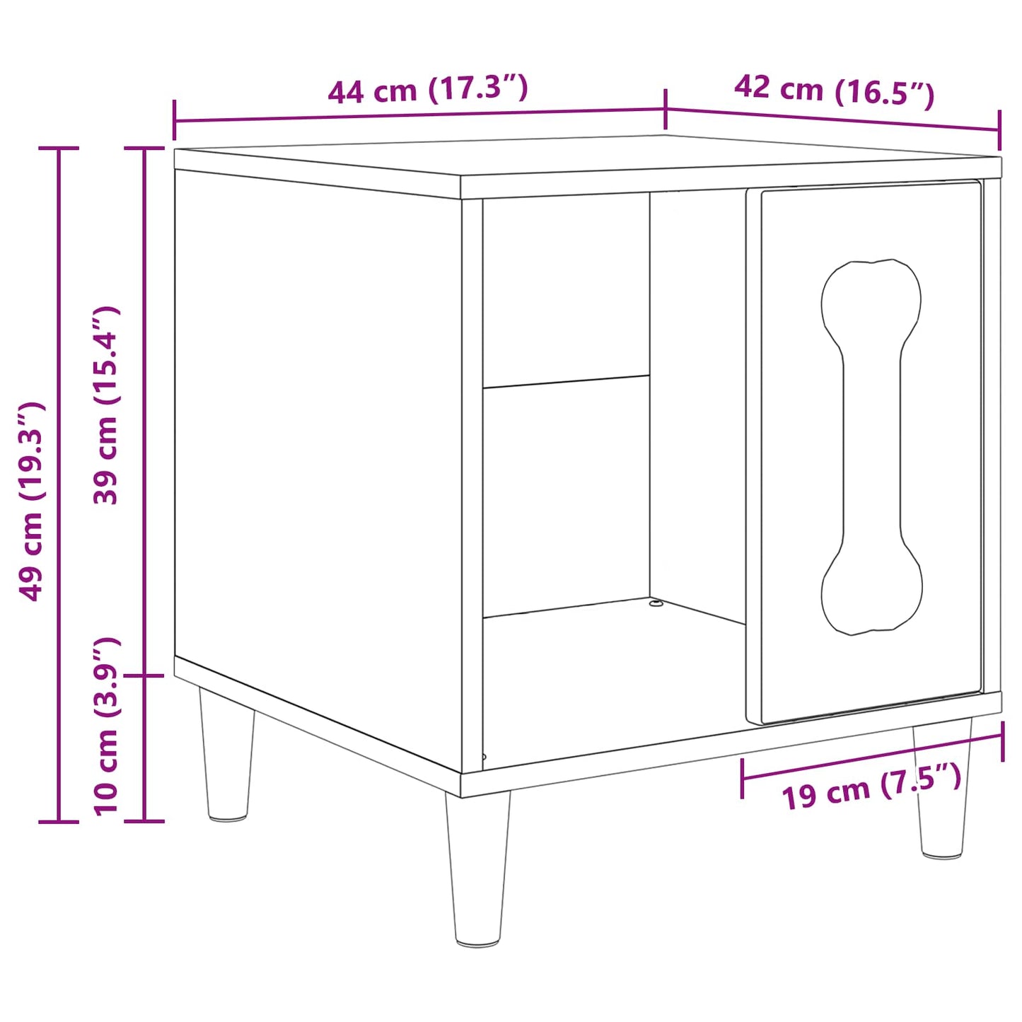 Hondenhuis 44 X 42 X 49 Cm Bewerkt Hout