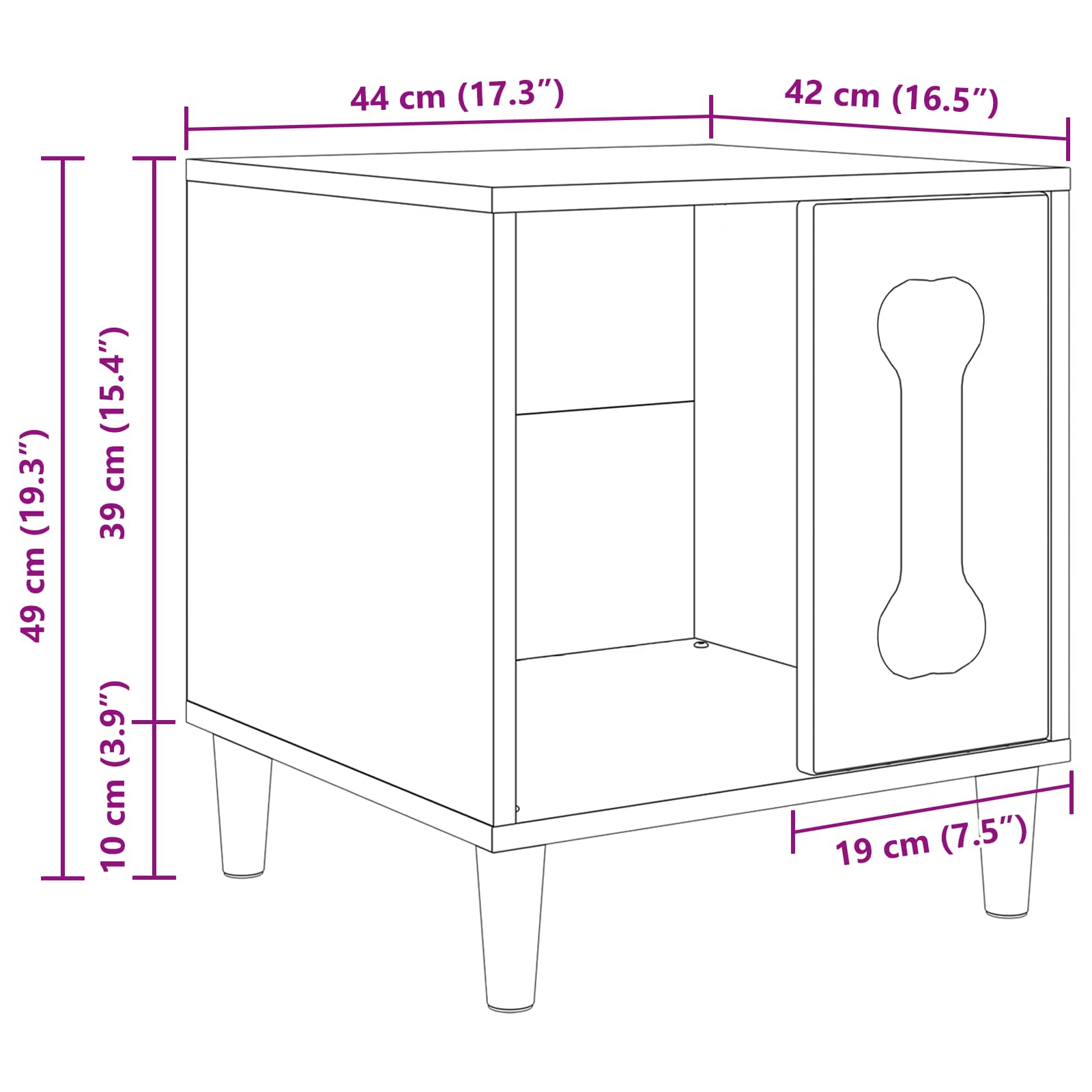 Hondenhuis 44 X 42 X 49 Cm Bewerkt Hout
