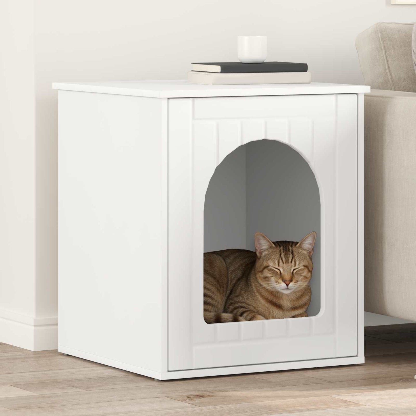 Kattenhuis Beton 53 X 52 X 62 Cm Bewerkt Hout