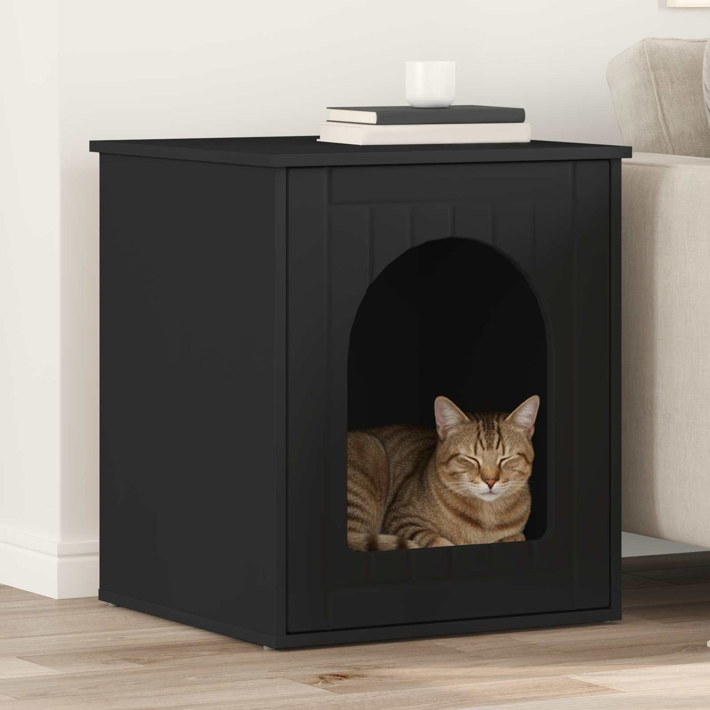 Kattenhuis Beton 53 X 52 X 62 Cm Bewerkt Hout