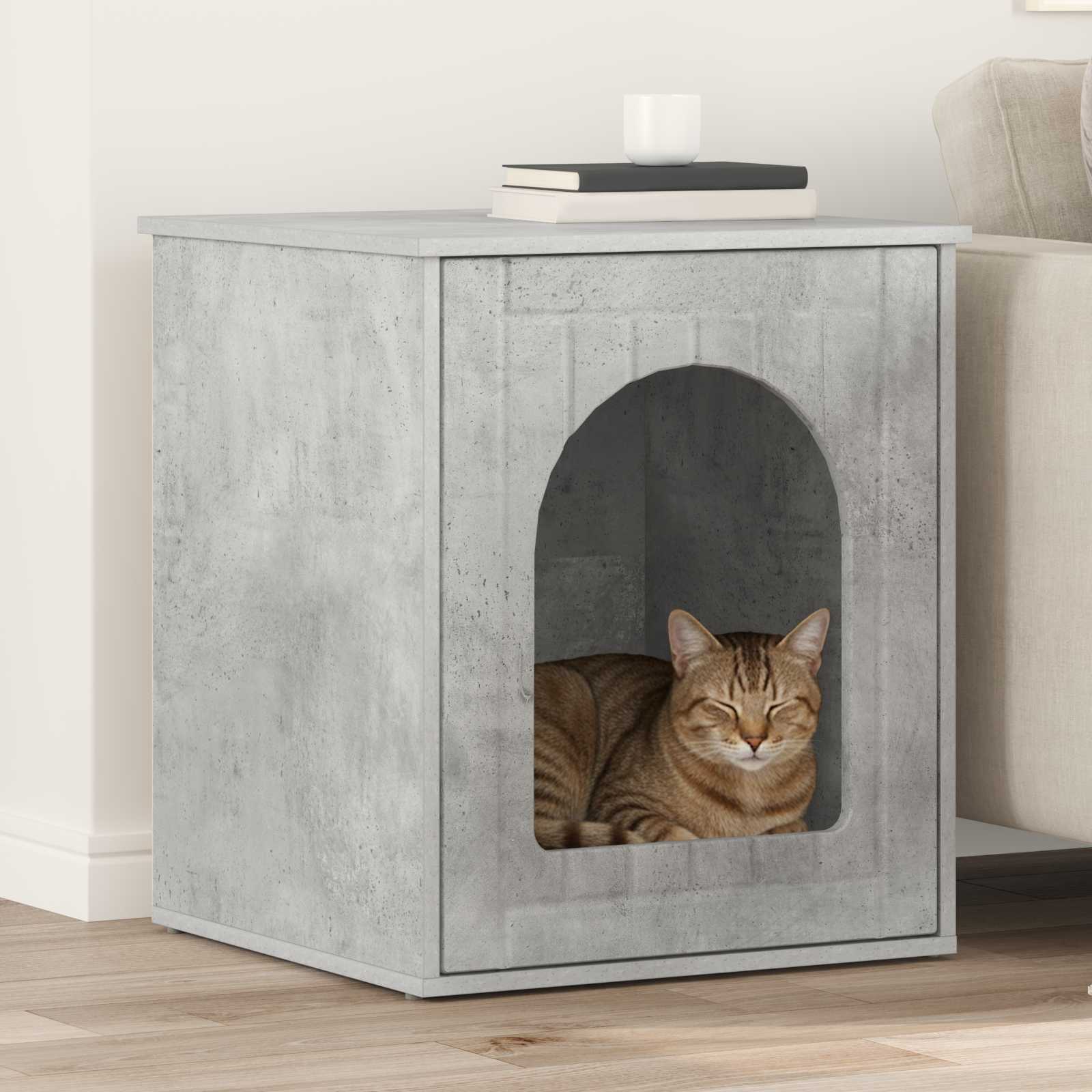 Kattenhuis Beton 53 X 52 X 62 Cm Bewerkt Hout