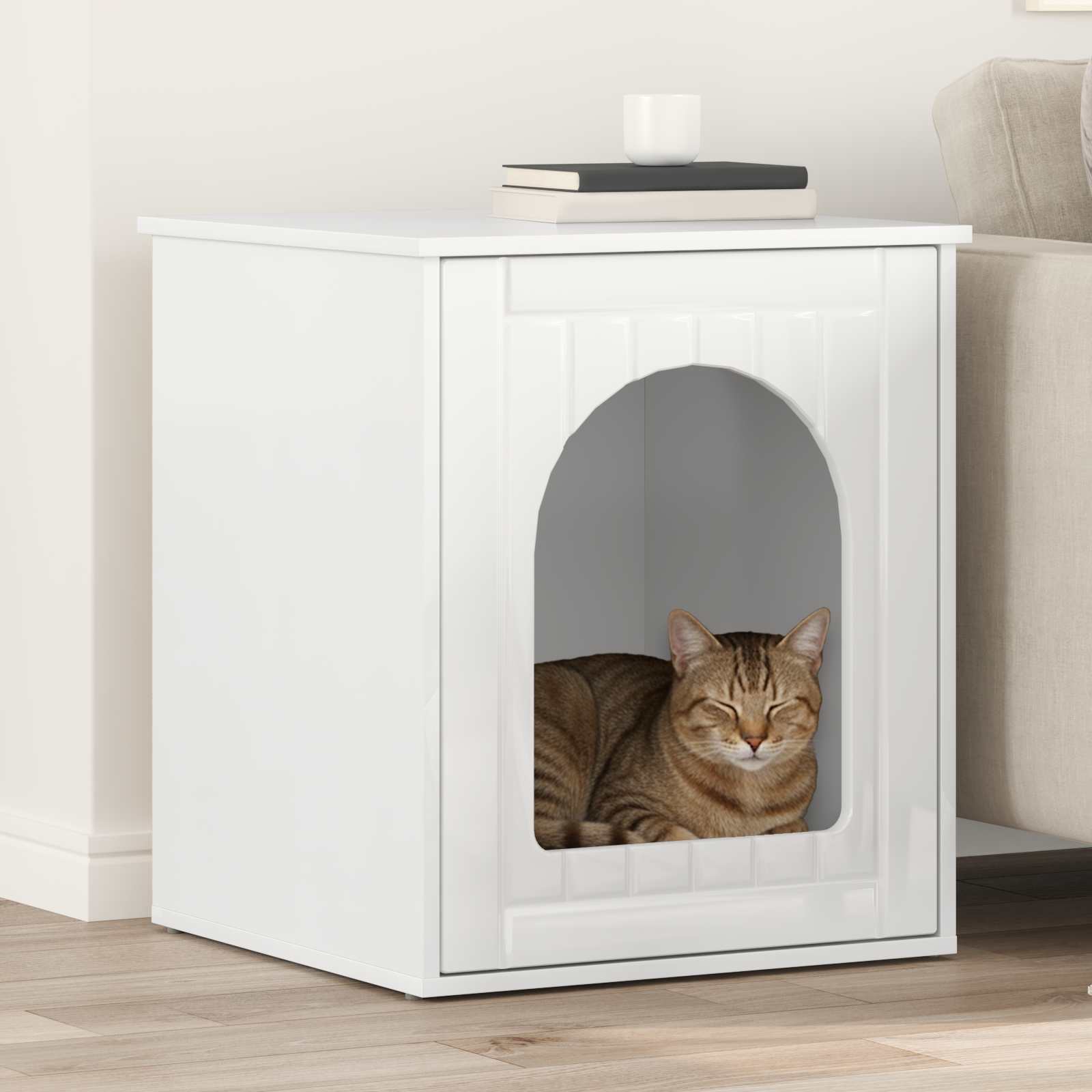 Kattenhuis Beton 53 X 52 X 62 Cm Bewerkt Hout