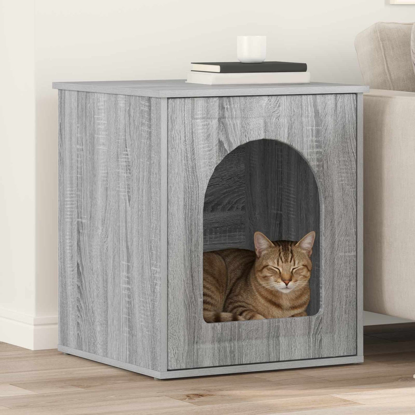 Kattenhuis Beton 53 X 52 X 62 Cm Bewerkt Hout