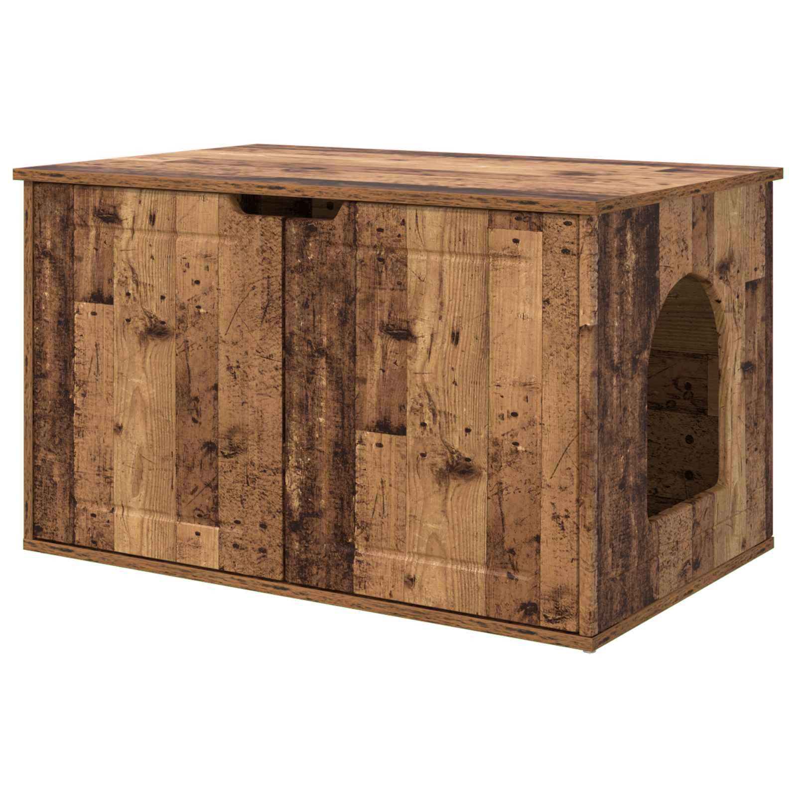 Kattenhuis Oudhout 85 X 55 X 50,5 Cm Bewerkt Hout
