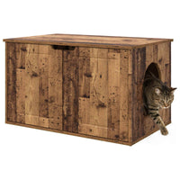 Kattenhuis Oudhout 85 X 55 X 50,5 Cm Bewerkt Hout
