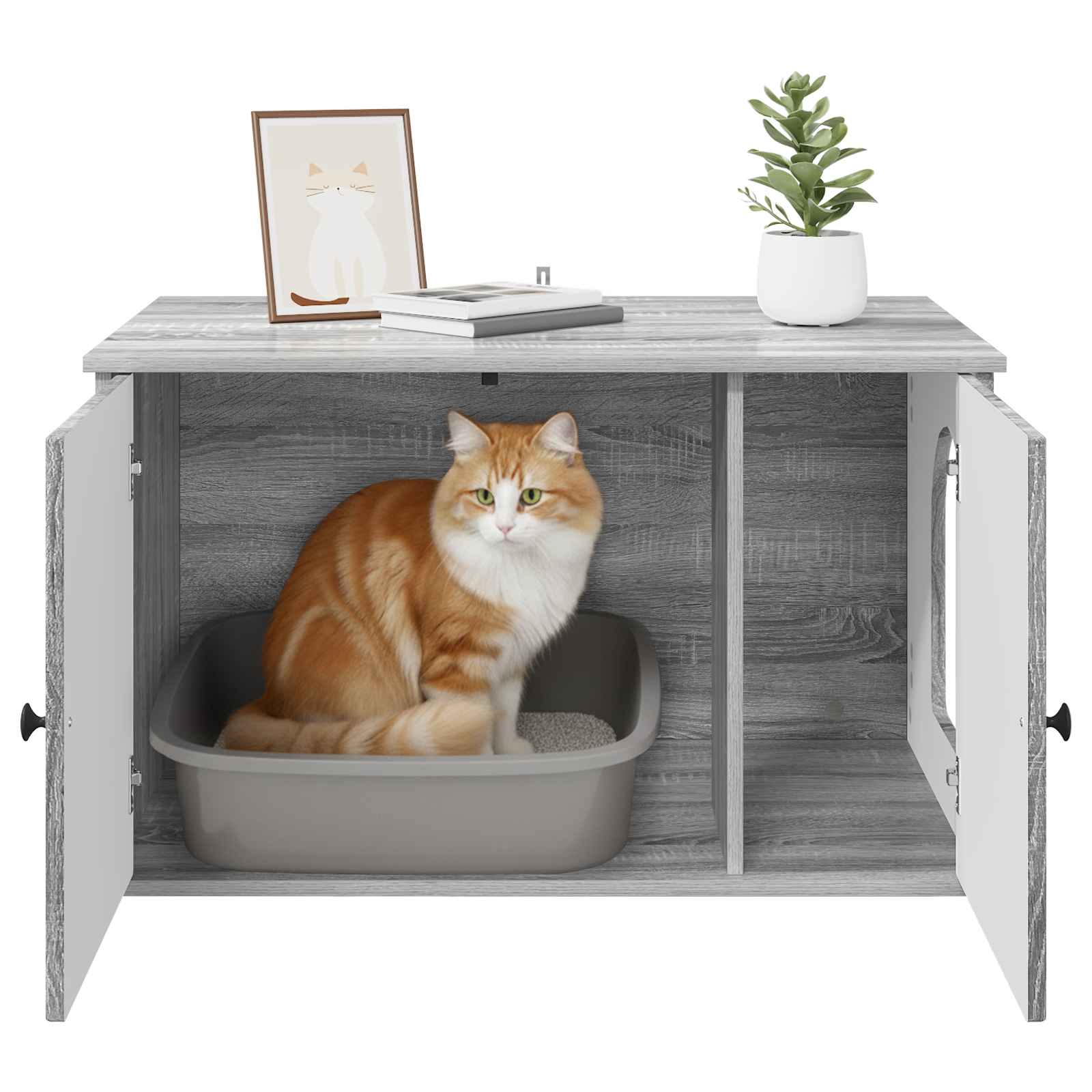 Kattenhuis 85 X 55 X 50 Cm Bewerkt Hout