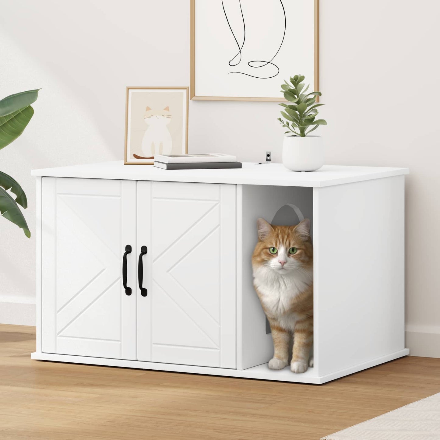 Kattenhuis Beton 85 X 55 X 50 Cm Bewerkt Hout