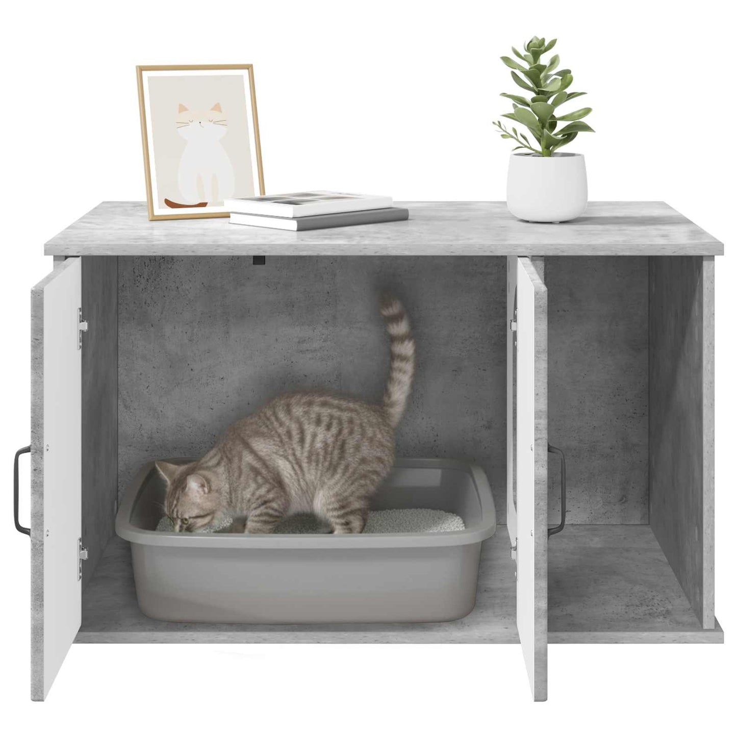Kattenhuis Beton 85 X 55 X 50 Cm Bewerkt Hout