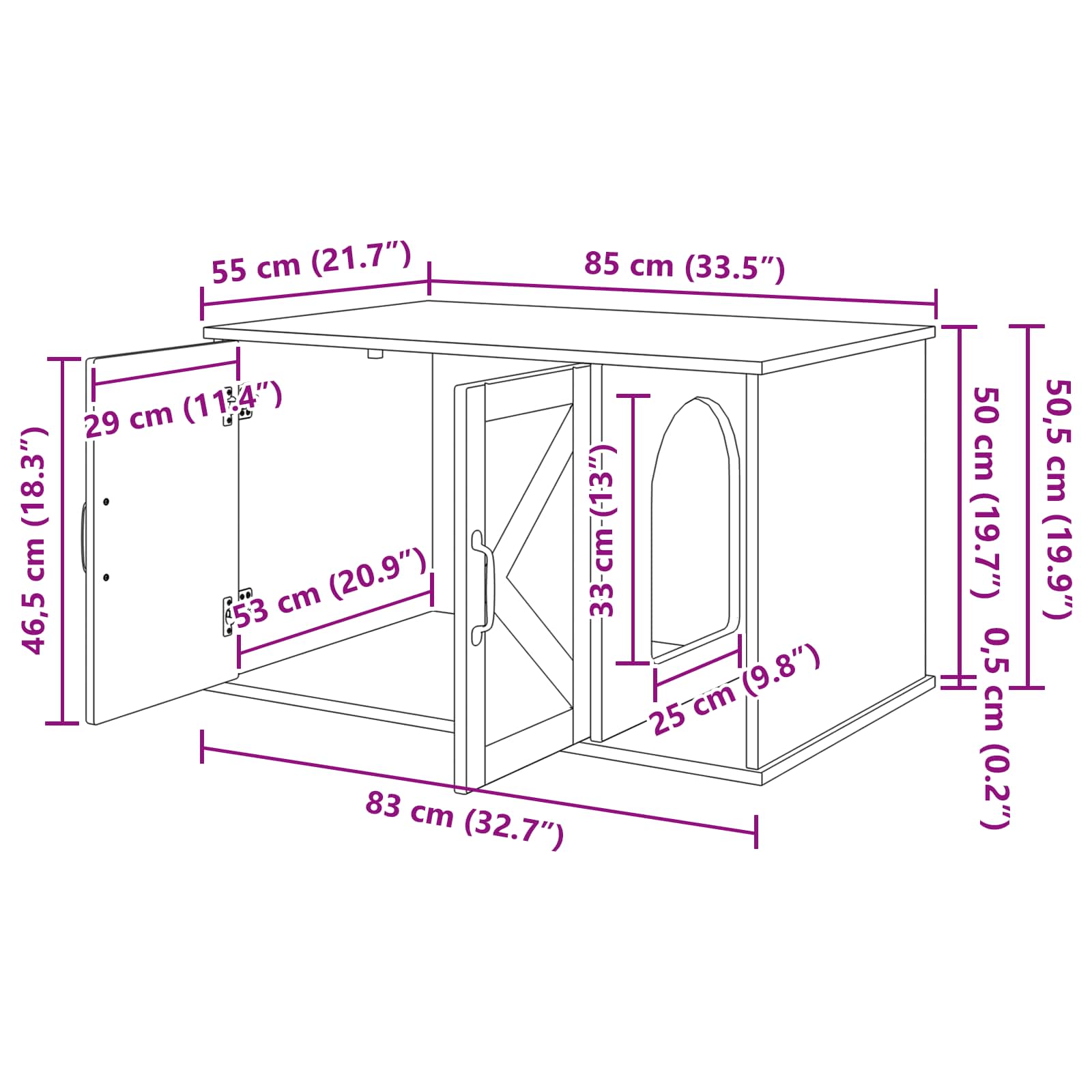 Kattenhuis Beton 85 X 55 X 50 Cm Bewerkt Hout