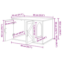 Kattenhuis Beton 85 X 55 X 50 Cm Bewerkt Hout