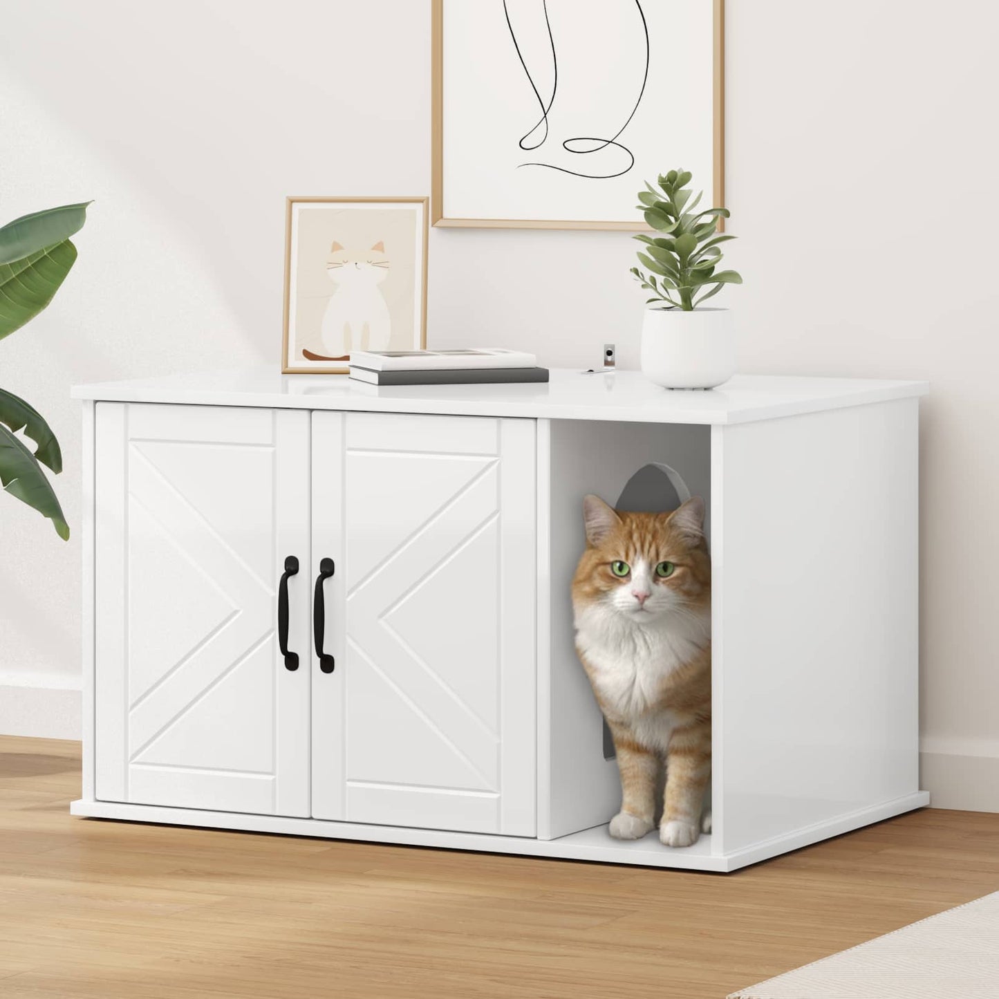 Kattenhuis Beton 85 X 55 X 50 Cm Bewerkt Hout