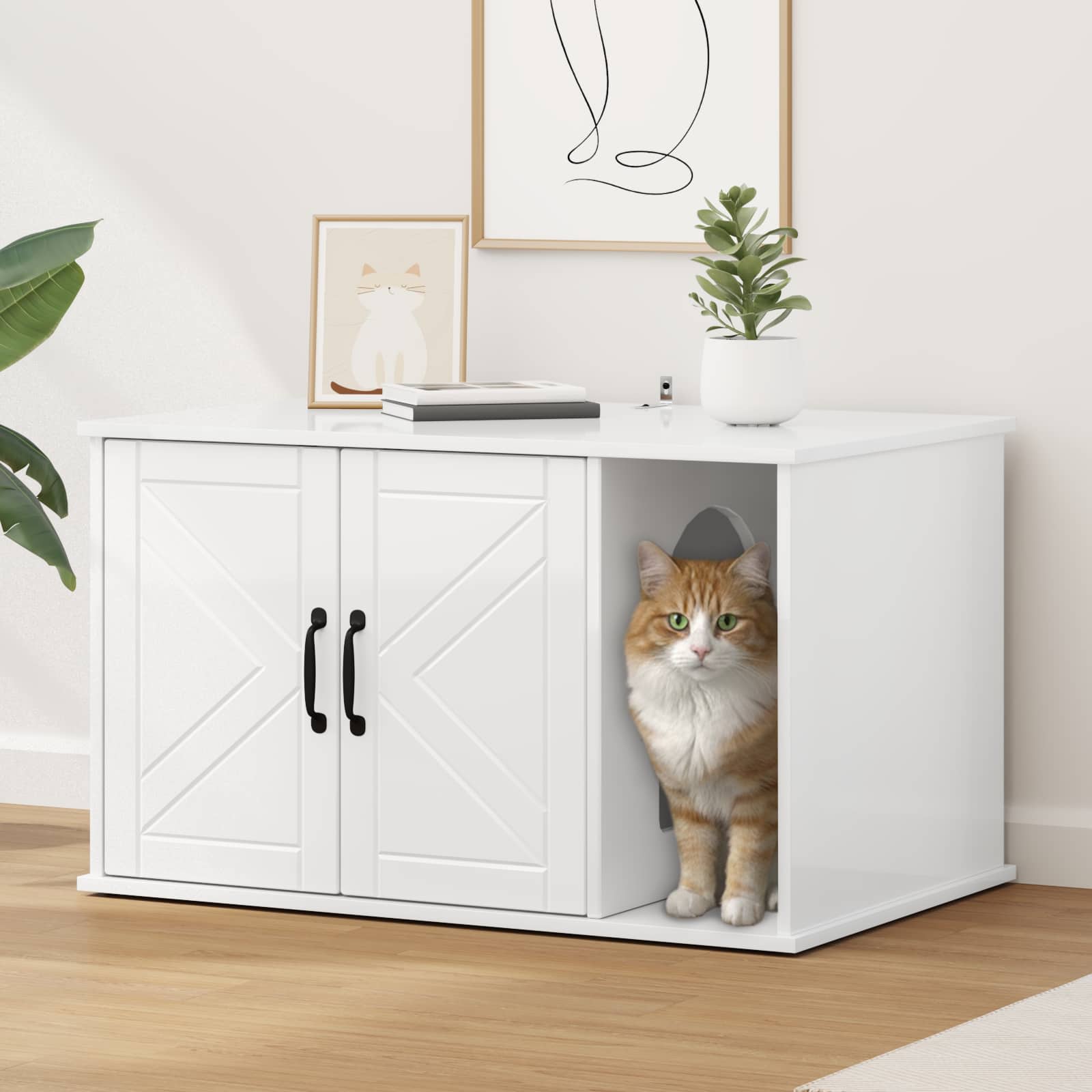Kattenhuis Beton 85 X 55 X 50 Cm Bewerkt Hout