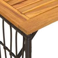 Buiten Tafel 80 X 40 X 40 Cm Staal En Poly Rattan