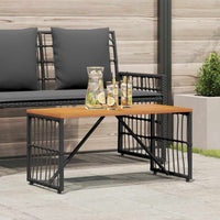 Buiten Tafel 80 X 40 X 40 Cm Staal En Poly Rattan