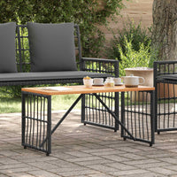 Buiten Tafel 80 X 40 X 40 Cm Staal En Poly Rattan