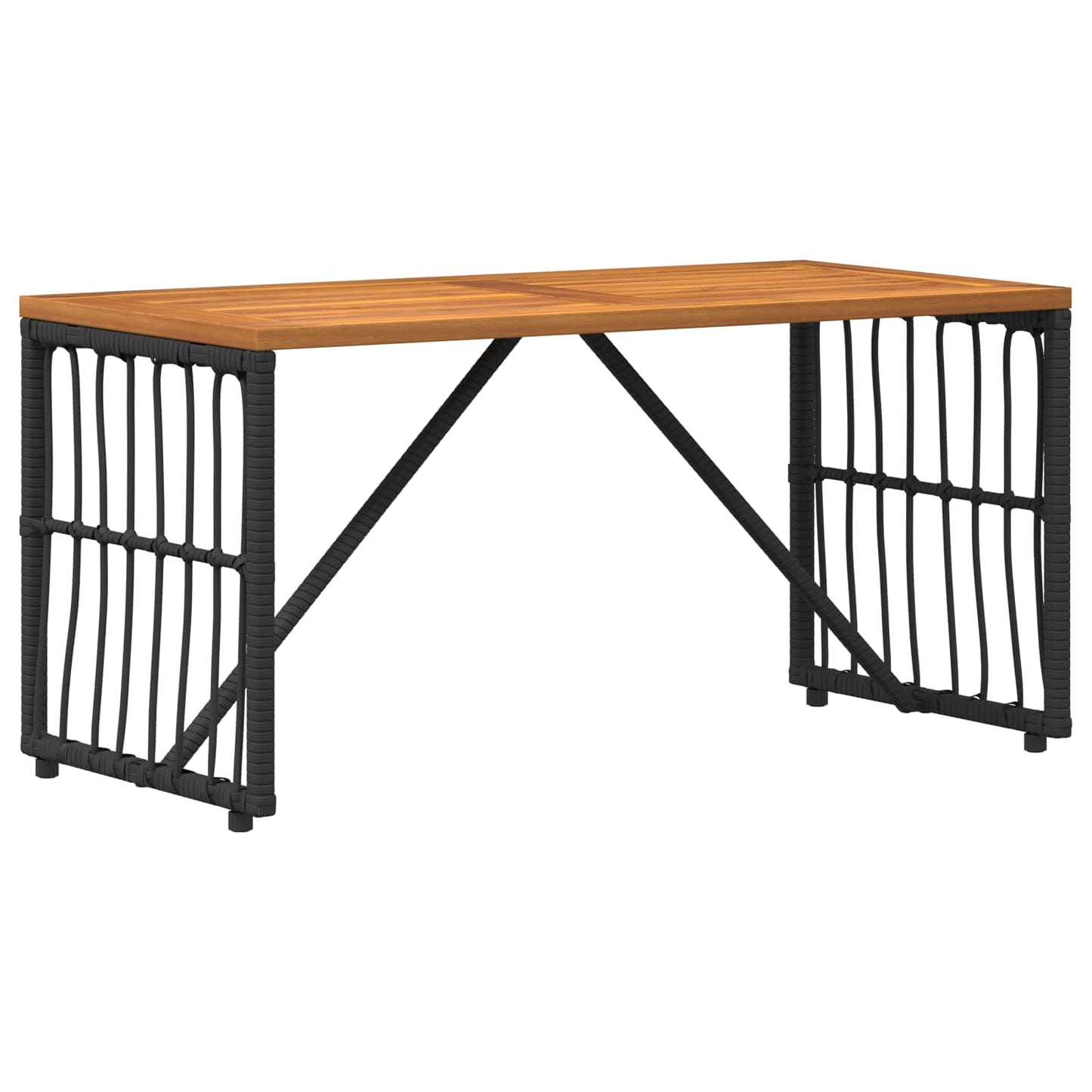 Buiten Tafel 80 X 40 X 40 Cm Staal En Poly Rattan