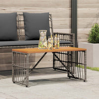 Buiten Tafel 80 X 40 X 40 Cm Staal En Poly Rattan