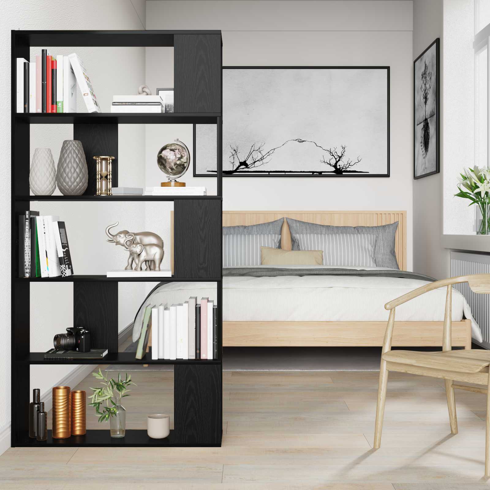 Boekenkast 80 X 24 X 159 Cm Bewerkt Hout