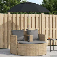 Tuinbank 2-Zits Met Kussens En Parasol Poly Rattan