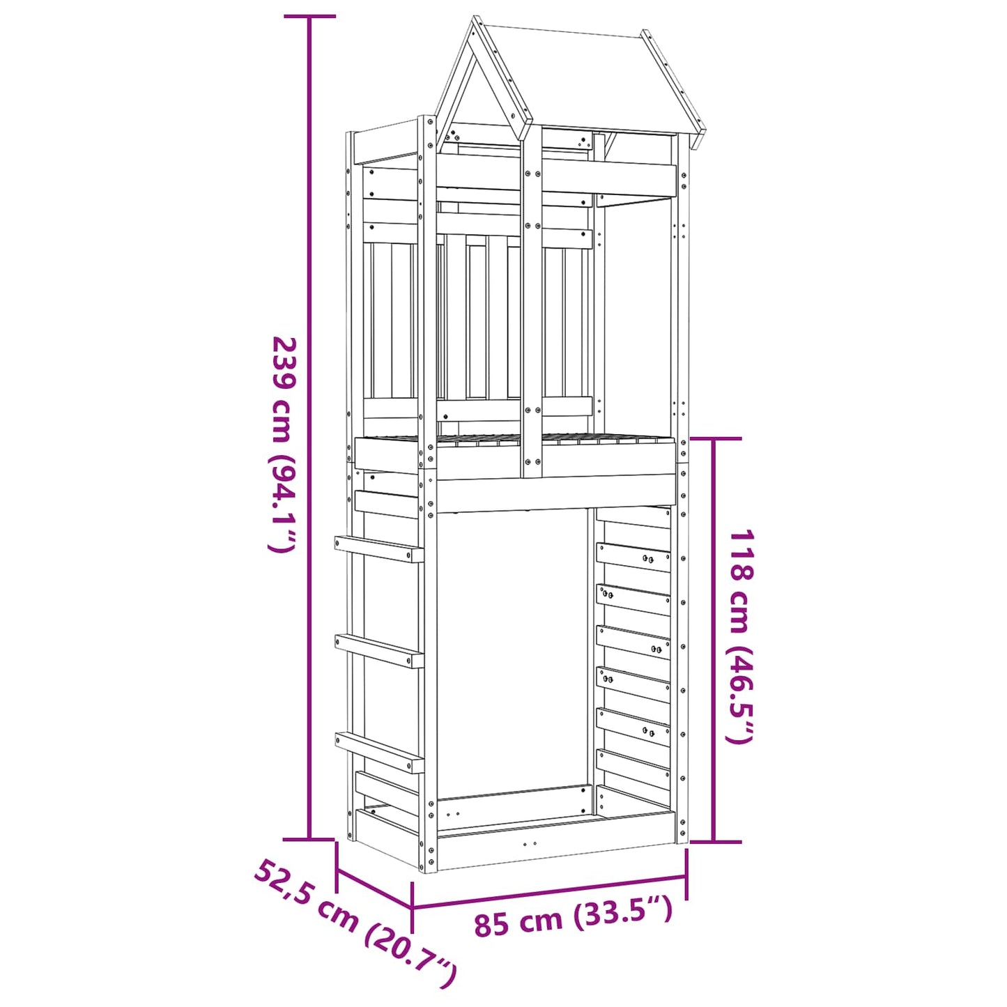 Speeltoren Bruin 85 X 52,5 X 239 Cm