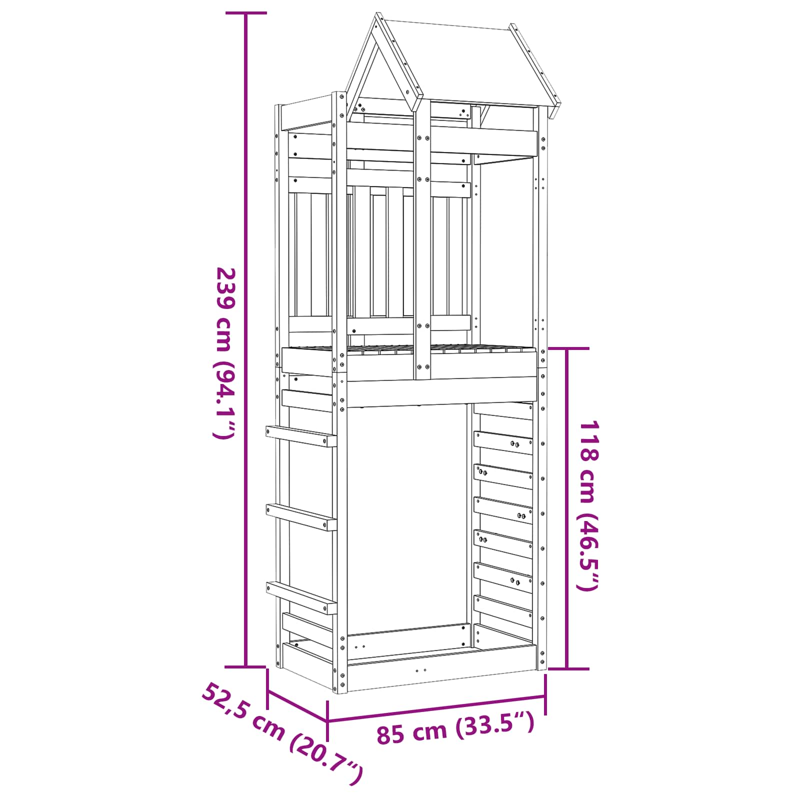 Speeltoren Bruin 85 X 52,5 X 239 Cm