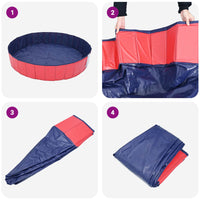 Opvouwbaar Zwembadd Voor Honden En Blauw 80 X